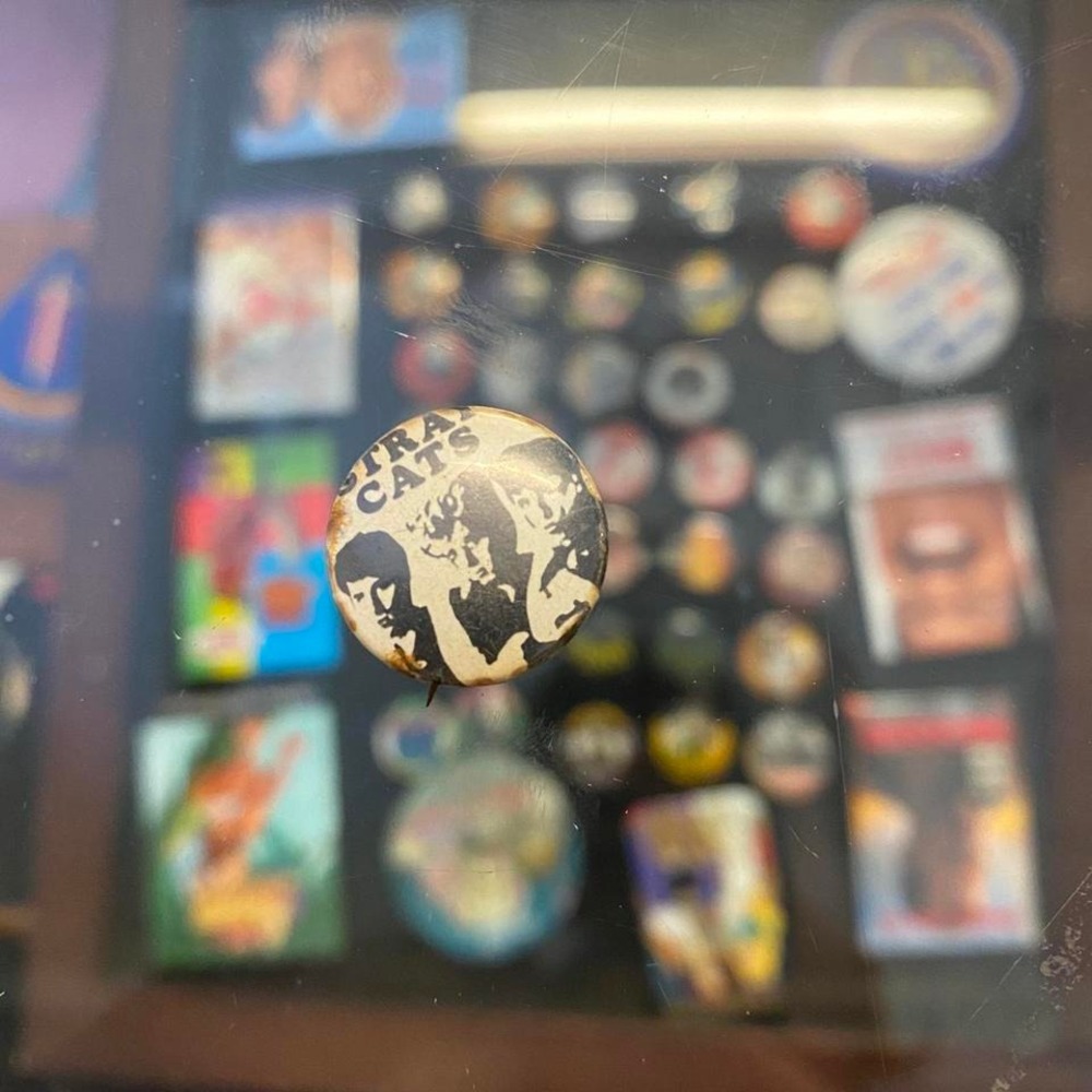 Vintage Stray Cats Button Punk Rock Band Pin